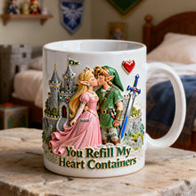 Load image into Gallery viewer, You Refill My Heart Containers - Personalized Fantasy Adventure Couple Coffee Mug Coffee Mug PopCulturePrints