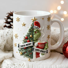 Load image into Gallery viewer, "Sorta Merry, Sorta Grinchy" - Personalized Annoyed Merry Spirit Mug for Holiday Cheer! Coffee Mug PopCulturePrints