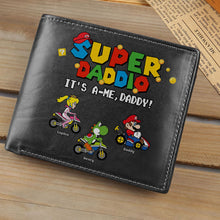 Load image into Gallery viewer, Super Dad Personalized Leather Wallet - Customizable Gift for Father's Day Leather Wallet PopCulturePrints