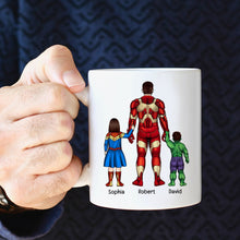 Load image into Gallery viewer, Personalized Superhero Dad Coffee Mug - Our First Love, Our Legend Coffee Mug PopCulturePrints