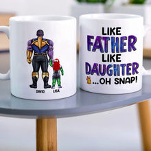 Load image into Gallery viewer, Like Father Like Daughter Personalized Mug - Superhero Edition Coffee Mug PopCulturePrints