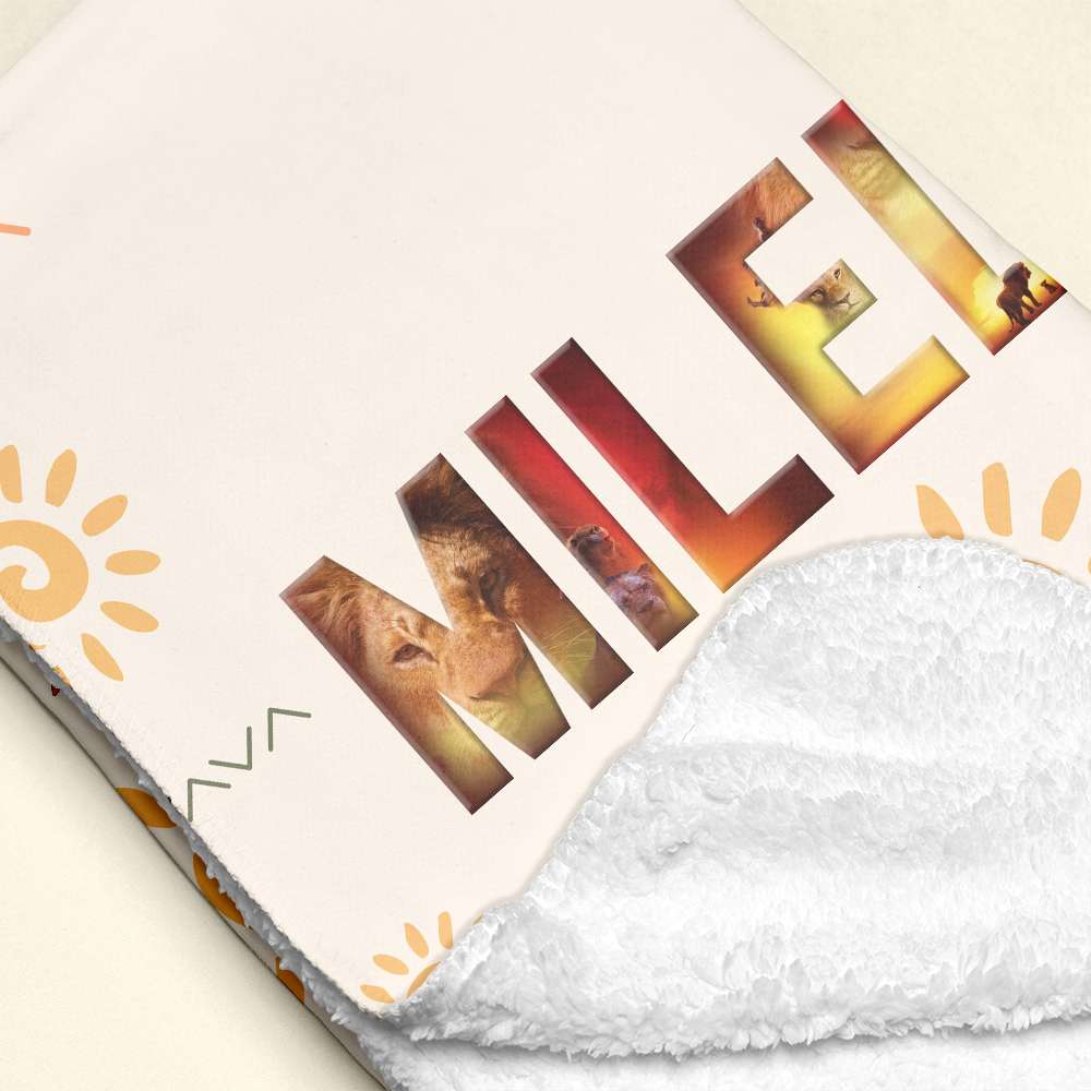 A Mother's Love Means MILELE - Personalized Lion Blanket for Mom Blanket PopCulturePrints