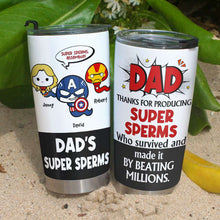 Load image into Gallery viewer, Dad's Super Sperm Tumbler - Funny Personalized Gift for Father's Day Tumbler Cup PopCulturePrints