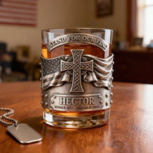 Load image into Gallery viewer, I Stand for Our Flag - Personalized Veteran 11oz Round Glass Glass PopCulturePrints