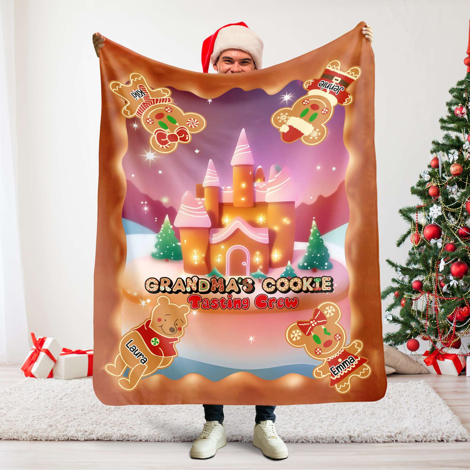 Custom Christmas Blanket for Grandma - Personalized Cookie Design Blanket PopCulturePrints