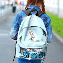 Load image into Gallery viewer, Personalized Snowman Backpack for Kids - 1st Grade Chillin' Backpack PopCulturePrints