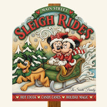 Load image into Gallery viewer, "Ride into Winter Wonderland!" - Personalized Jolly Couple On Sleigh Ride Wood Sign - Unique Christmas Gift for Couples, Friends, Family & Loved Ones Wood Sign PopCulturePrints