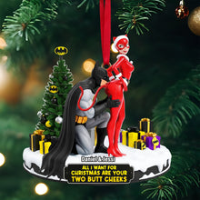 Load image into Gallery viewer, All I Want For Christmas Are Your Two Butt Cheeks - Personalized Cheeky Masked Couple Ornament Ornament PopCulturePrints
