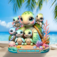 Load image into Gallery viewer, Mommy's Love: Turtley Awesome Mom Plaque - Personalized Gift for Mothers, Grandmothers & Special Women Shaped Plaques PopCulturePrints