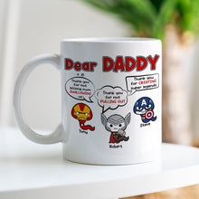Load image into Gallery viewer, Superhero Dad Personalized Mug - Fun Gift for Best Dad Ever Coffee Mug PopCulturePrints