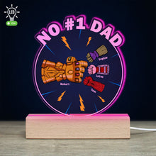 Load image into Gallery viewer, Personalized Super Dad and Kid Fist Bump LED Light - No #1 Dad Gift Led Night Light PopCulturePrints