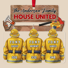 Load image into Gallery viewer, Customizable Firefighter Family Christmas Ornament Ornament PopCulturePrints