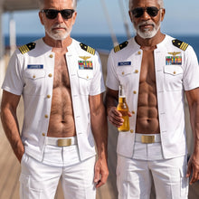 Load image into Gallery viewer, “Proudly Serve with Style” – Personalized Sea Service Military Shirt – Custom Gifts for Veterans and Military Enthusiasts AOP Products PopCulturePrints
