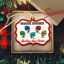 Load image into Gallery viewer, Custom Hockey Family Christmas Ornament - House Divided, Love United Ornament PopCulturePrints