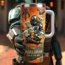 Load image into Gallery viewer, “The Dadalorian: This is the Way” - Personalized Tumbler for Warrior Dads and Kids Tumbler Cup PopCulturePrints