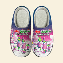 Load image into Gallery viewer, Personalized Grinch Family Christmas Slippers Shoes PopCulturePrints