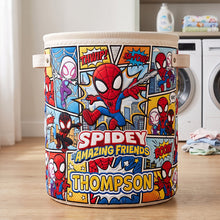 Load image into Gallery viewer, Comic Hero Quilted Laundry Basket - Personalize Gifts 02patn010726 Laundry Basket PopCulturePrints