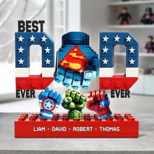 Load image into Gallery viewer, “Best Dad Ever” - Customizable Superhero Acrylic Plaque - Perfect Gift for Dad, Grandpa, and Father Figures Shaped Plaques PopCulturePrints
