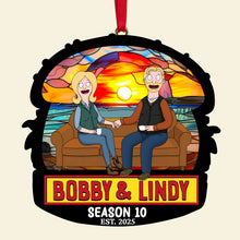 Load image into Gallery viewer, “Celebrate Your Love With Humor” - Quirky Cartoon Couple Ornament - Personalized Gift for Couples Ornament PopCulturePrints