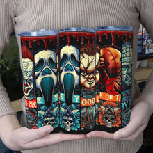 Load image into Gallery viewer, Halloween Horror Movie Characters Skinny Tumbler Tumbler Cup PopCulturePrints