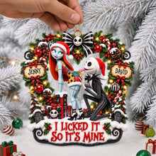 Load image into Gallery viewer, I Licked It So It's Mine - Spooky Couple Personalized Christmas Ornament Ornament PopCulturePrints