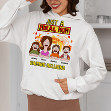 Load image into Gallery viewer, Just A Feral Mom - Personalized Gift for Moms Raising Hellions Shirts PopCulturePrints