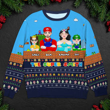 Load image into Gallery viewer, Personalized Cartoon Family Christmas Sweater - Retro Gaming Theme Ugly Christmas Sweater PopCulturePrints