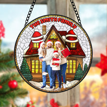 Load image into Gallery viewer, Personalized Family Christmas Stained Glass Ornament Ornament PopCulturePrints