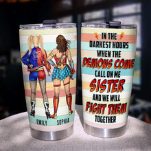 Load image into Gallery viewer, Personalized Sisterhood Tumbler - Fight Together Design Tumbler Cup PopCulturePrints