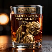 Load image into Gallery viewer, "A Hard Day in the Galaxy" - Custom 11oz Round Glass - Perfect Funny Gift for Drinking Lovers Glass PopCulturePrints