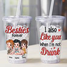 Load image into Gallery viewer, Personalized Besties Forever Acrylic Tumbler - Drunk Friends Gift Tumbler Cup PopCulturePrints