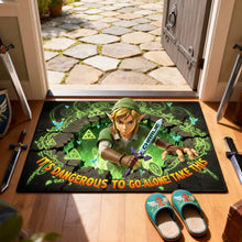 Load image into Gallery viewer, “It’s Dangerous to Go Alone! Take This” - Fantasy Hero Doormat, Personalized Gift for Gamers Doormat PopCulturePrints