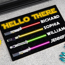 Load image into Gallery viewer, Hello There Personalized Family Door Mat - Custom Sci-Fi Welcome Mat Doormat PopCulturePrints