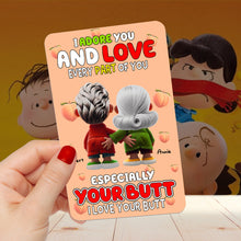 Load image into Gallery viewer, Personalized Funny Gifts for Couples - I Adore You Aluminum Wallet Card Wallet Card PopCulturePrints