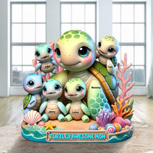 Load image into Gallery viewer, Mommy's Love: Turtley Awesome Mom Plaque - Personalized Gift for Mothers, Grandmothers & Special Women Shaped Plaques PopCulturePrints