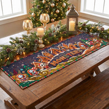 Load image into Gallery viewer, Celebrate the Holidays with 'The Smith's Little Monsters' – Personalized Gingerbread Quilted Table Runner