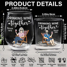 Load image into Gallery viewer, Drinking Wine Together - Personalized Combo Wine & Whiskey Glass Set Combo Wine & Whiskey Glass PopCulturePrints