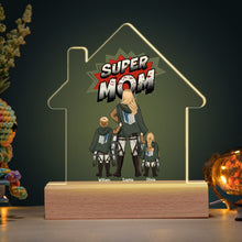 Load image into Gallery viewer, Personalized Super Mom LED Light - Custom Anime Design for Mother's Day Led Night Light PopCulturePrints