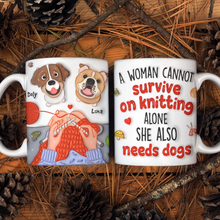 Load image into Gallery viewer, Personalized Knitting Dog Lover Coffee Mug - Cute Inflated Effect Coffee Mug PopCulturePrints