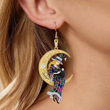 Load image into Gallery viewer, Embrace the Magic: Black Cat & Witch Acrylic Earrings - Personalized Gifts for Witch Lovers Earrings PopCulturePrints