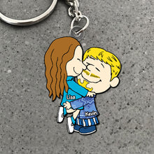 Load image into Gallery viewer, Personalized Kissing Couple Keychain | Unique Valentine's Day Gifts for Couples Keychains PopCulturePrints