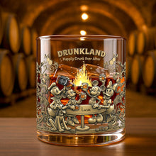 Load image into Gallery viewer, "Happily Drunk Ever After" - Drunkland Glass Mug - Personalized Gift for Fans Whiskey Glass PopCulturePrints