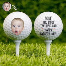 Load image into Gallery viewer, FORE The Most Tee-Rific Dad - Personalized Golf Ball Gift for Dad, Grandpa, and Golf Lovers Golf Ball PopCulturePrints