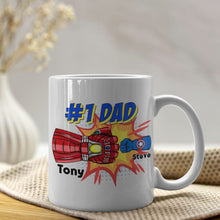 Load image into Gallery viewer, Super Dad Personalized Mug - Perfect Gift for Comic Book Lovers Coffee Mug PopCulturePrints