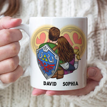 Load image into Gallery viewer, Personalized Gamer Love Couple Mug - Customize Your Names Coffee Mug PopCulturePrints