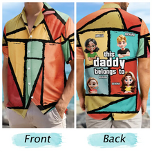 Load image into Gallery viewer, This Papa Belongs To - Personalized 3D Cartoon Kid Hawaiian Shirt Hawaiian Shirt PopCulturePrints