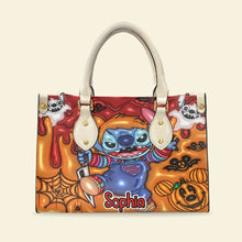 Load image into Gallery viewer, Personalized Halloween Horror Character Leather Bag - Stitch Edition Leather Bag PopCulturePrints