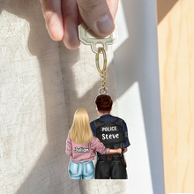 Load image into Gallery viewer, Custom Police Couple Keychain – Meaningful Personalized Valentine's Day Gifts Keychains PopCulturePrints