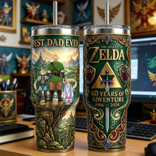 Load image into Gallery viewer, “Best Dad Ever” - Legendary Adventure Dad 40oz Tumbler - Personalized Gift for Father's Day Tumbler Cup PopCulturePrints