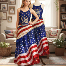 Load image into Gallery viewer, "Celebrate Freedom with Style!" - Proud American Mom Maxi Dress - Personalized Gift for Moms and Grandmas Dress PopCulturePrints